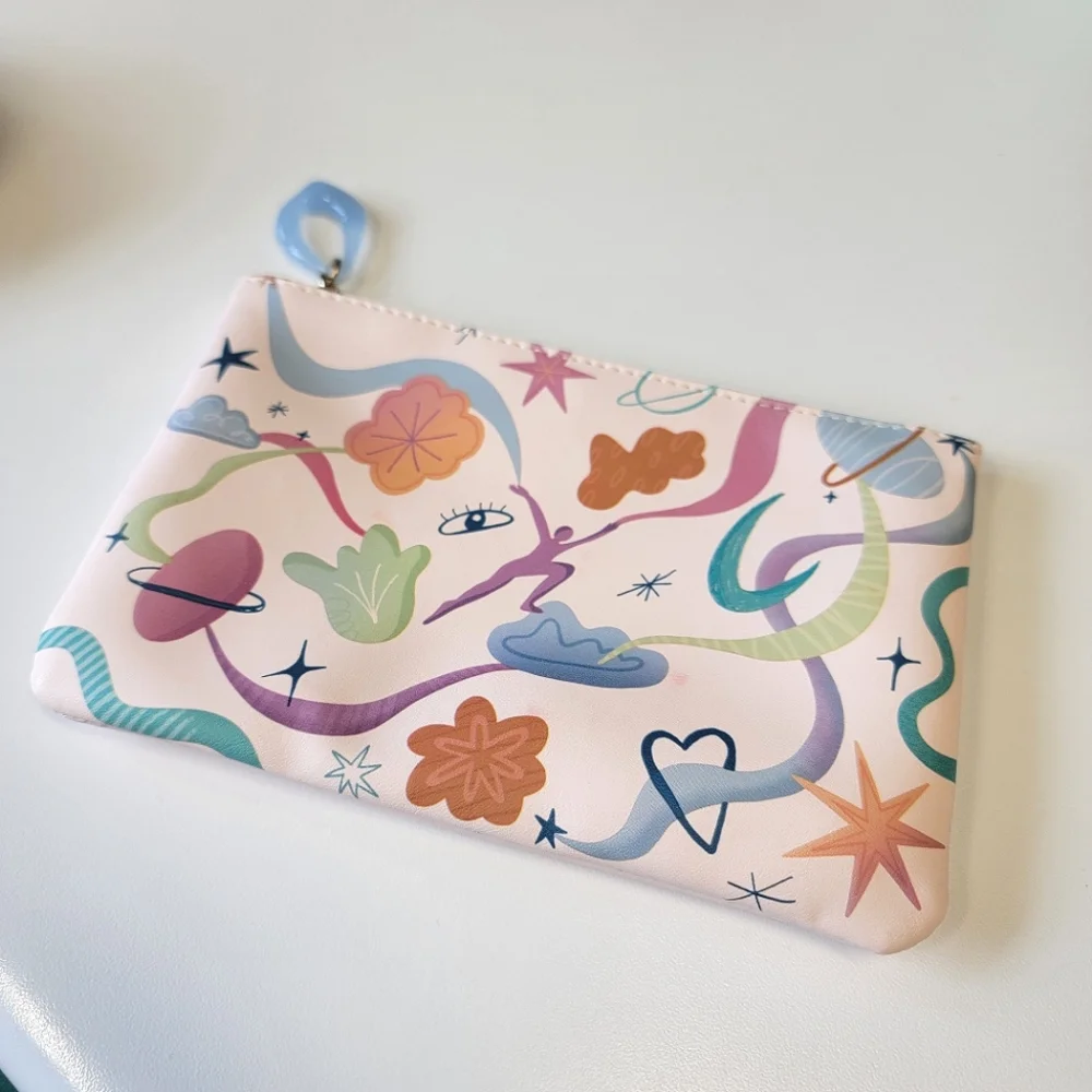 🦋 3 for $10 ~ IPSY Glam Bag September 2024 Design Pink Abstract Space Moon Star